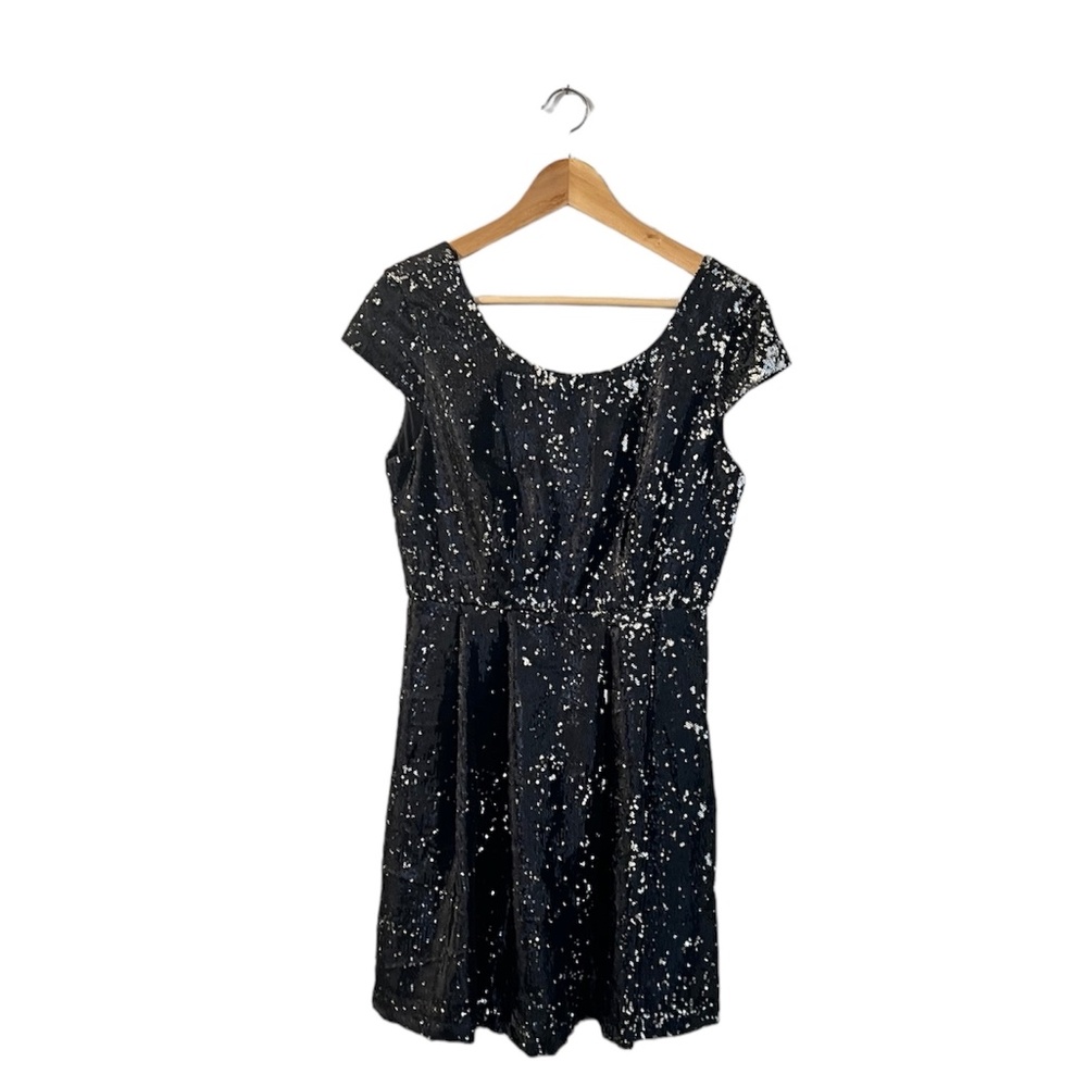 Black Sequin Dress Skater party Dress